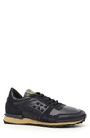 Valentino Garavani Black Leather Rockstud Sneakers