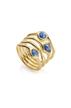 Monica Vinader Gold Vermeil Siren Kyanite Cluster Cocktail Ring In Gold/ Kyanite