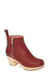 Swedish Hasbeens Zip It Emy Clog Bootie In Bordeaux