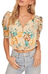 ASTR SUNDAY FLORAL CROP BLOUSE,ACT15778