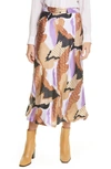 EQUIPMENT IVA PRINT SILK MIDI SKIRT,19-5-006216-SK00765