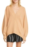 TIBI OVERSIZE MERINO WOOL BLEND HIGH/LOW SWEATER,R319AF6237