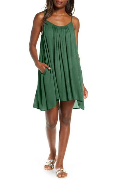 Elan Cover-up Slipdress In Olive