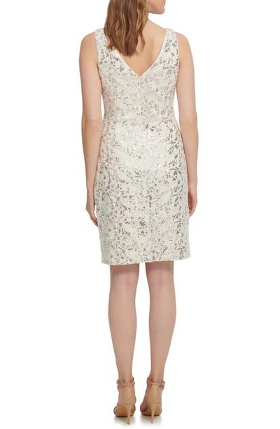 Vince Camuto Sequin Lace Cocktail Dress In Ivory