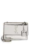 SAINT LAURENT SMALL SUNSET MIRRORED LEATHER SHOULDER BAG,441972H0P0N