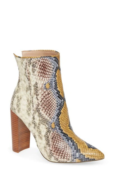 Steve Madden Trista Pointy Toe Bootie In Multi Snake Print