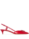 Valentino Women's Vlogo Leather Slingback Pumps In Red