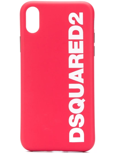 Dsquared2 Logo Print Rubber Iphone X/xs Cover In Red