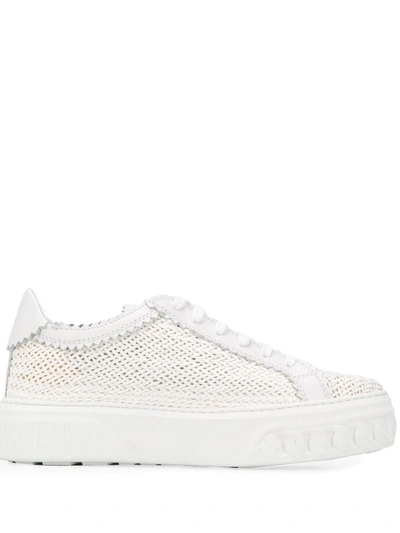 Casadei Woven Low-top Trainers In White