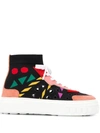 CASADEI KNITTED HIGH-TOP TRAINERS
