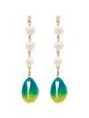 VENESSA ARIZAGA SHELL AND PEARL DROP EARRINGS