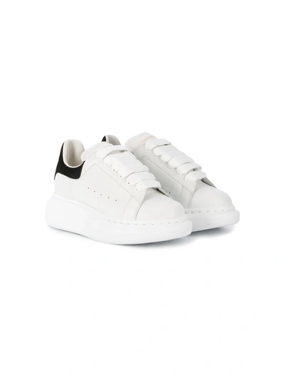 Alexander Mcqueen Suede-trimmed Leather Exaggerated-sole Sneakers In White