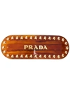 PRADA LETTERING LOGO STUDDED HAIR CLIP