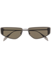 Alexander Mcqueen Light Skull Square Frame Sunglasses In Silver
