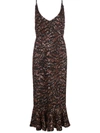 SALONI SEQUIN-SEQUIN PEPLUM-HEM MIDI DRESS