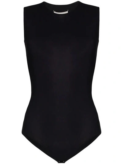 Maison Margiela Sleeveless Mesh Scoop Back Bodysuit - 黑色 In Black