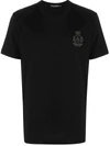 Dolce & Gabbana Embroidered Cotton T-shirt In Black