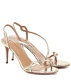 AQUAZZURA SERPENTINE 75 LEATHER SANDALS,P00429721