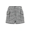 BALMAIN HOUNDSTOOTH COTTON-BLEND SHORTS,P00429956