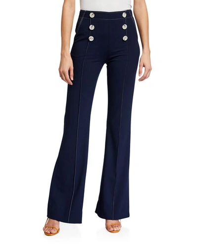 Adeam Sailor Boot-leg Pants In Navy