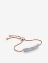 Monica Vinader Rose Gold Plated Vermeil Silver Baja Blue Lace Agate Facet Bracelet In 18ct Rose Gold