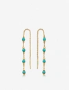 ASTLEY CLARKE STILLA CHAIN 18-CT GOLD-PLATED SILVER TURQUOISE GEMSTONE EARRINGS,R00064836