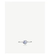 Monica Vinader Silver Siren Blue Lace Agate Small Stacking Ring