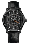 MIDO MULTIFORT AUTOMATIC LEATHER STRAP WATCH, 42MM,M0384293605100
