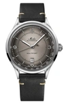 Mido Men's Swiss Automatic Multifort Patrimony Pulsometer Black Leather Strap Watch 40mm In Black/ Silver