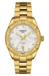 Tissot Pr 100 Classic Chronograph Bracelet Watch, 38mm In Gold/ White Mop/ Gold