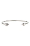 Alexander Mcqueen Twin Skull Cuff Bracelet In Silver