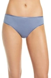 Hanro Cotton Seamless High-cut Full Briefs In Caribbean Blue 1554