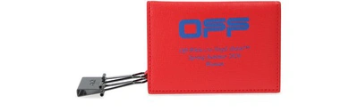Off-white Off Card Holder In Coral Red Blue