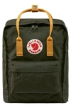 Fjall Raven Kanken Water Resistant Backpack In Deep Forest/ Acorn