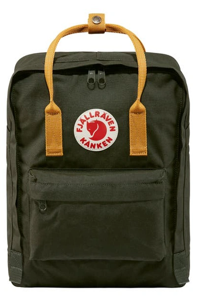 Fjall Raven Kanken Water Resistant Backpack In Deep Forest/ Acorn