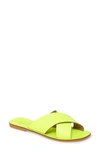Seychelles Total Relaxation Slide Sandal In Neon Yellow Leather