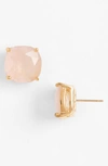 Kate Spade Mini Small Square Semiprecious Stone Stud Earrings In Light Pink/ Gold