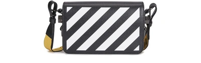 Off-white Diag Flap Mini Shoulder Bag In Black White