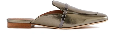 Malone Souliers Jada Metallic-leather Backless Loafers In Pewter/pewter