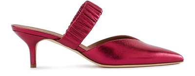 Malone Souliers Matilda 45 Metallic Leather Mules In Red