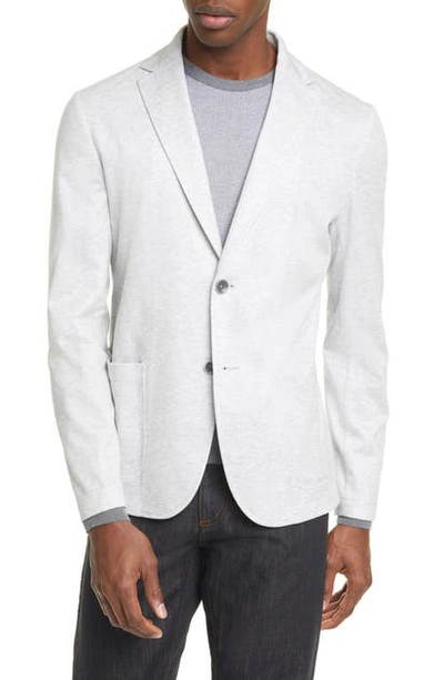 Canali Classic Fit Pinstripe Cotton & Linen Knit Sport Coat In Light Grey