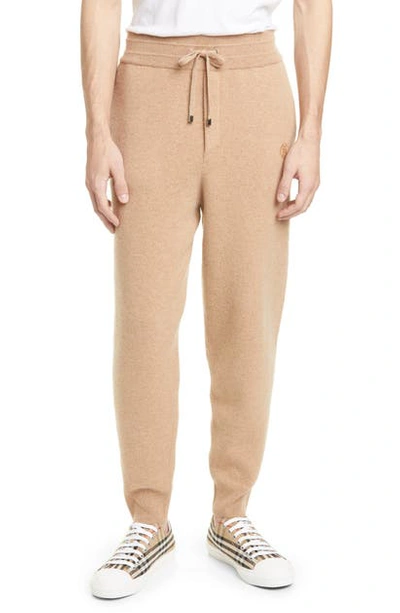 Burberry Monogram Motif Track Trousers In Camel