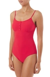 Melissa Odabash Calabasas Ribbed One-piece Swimsuit In Red Pique