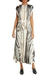 Proenza Schouler Pleated Printed Crepe Wrap Maxi Dress In White