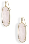 Kendra Scott Faceted Elle Drop Earrings In Gold/ Rose Quartz