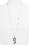 Kendra Scott Reid Long Faceted Pendant Necklace In Gold/ Abalone