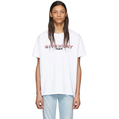 Givenchy 白色 Tufting Logo T 恤 In White
