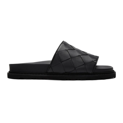 Bottega Veneta Black Intrecciato Pool Slides