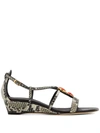 Giuseppe Zanotti Adelaide Snakeskin-effect Sandals In Grey