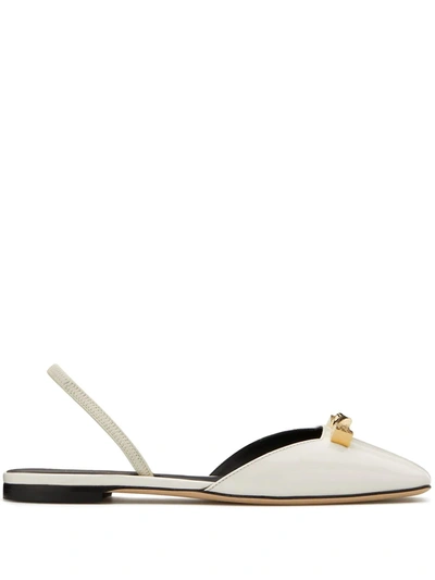 Giuseppe Zanotti Vania Slingback Ballerina Shoes In Weiss